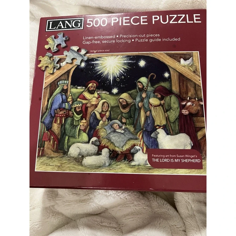 Lang Nativity 500 Piece Puzzle with Susan Winget's Art 
